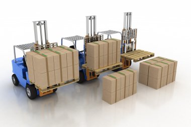 Three loaders with cargo and without cargo clipart