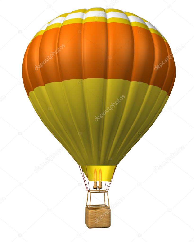 Hot air balloon isolated on a white background