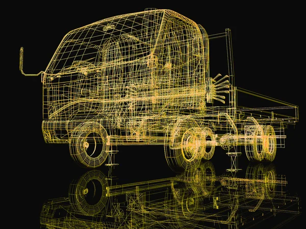 3D kamyon — Stok fotoğraf
