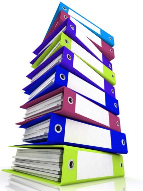 Isolated folders for papers on a white background