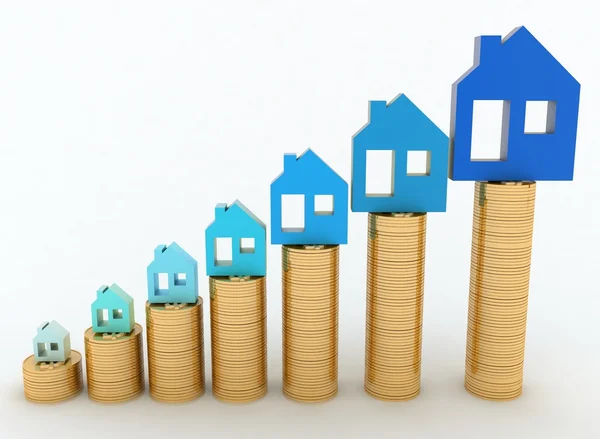 Diagrama de crecimiento de los precios inmobiliarios —  Fotos de Stock