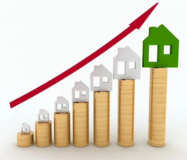 Diagrama de crecimiento de los precios inmobiliarios — Foto de Stock
