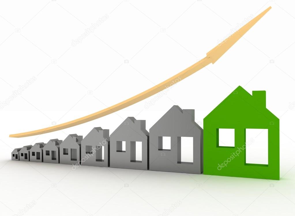Growth in real estate shown on graph Stock Photo by ©3DDock 66932025