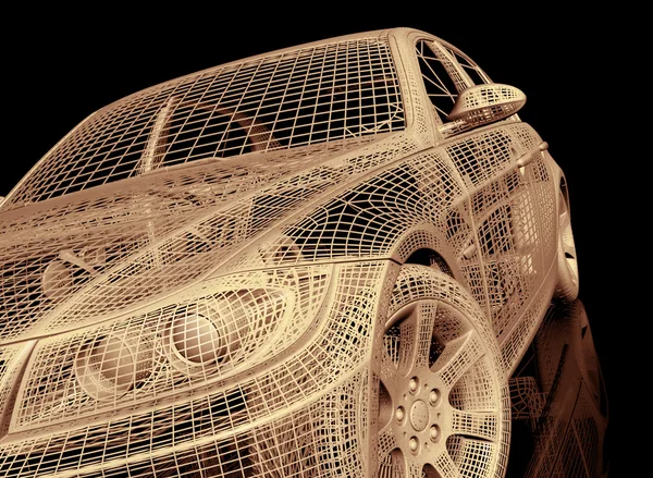 Modell autó. 3D render illusztráció. — Stock Fotó