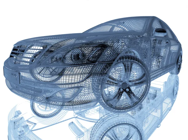 प्रतिबिंब के साथ सफेद पृष्ठभूमि पर कार मॉडल — स्टॉक फ़ोटो, इमेज