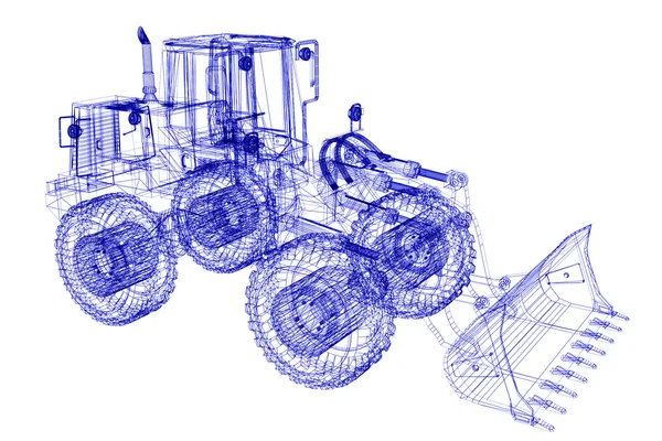 3D-model bulldozer — Stockfoto