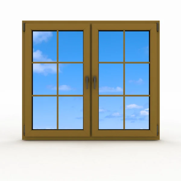 3D-gesloten kunststof venster — Stockfoto