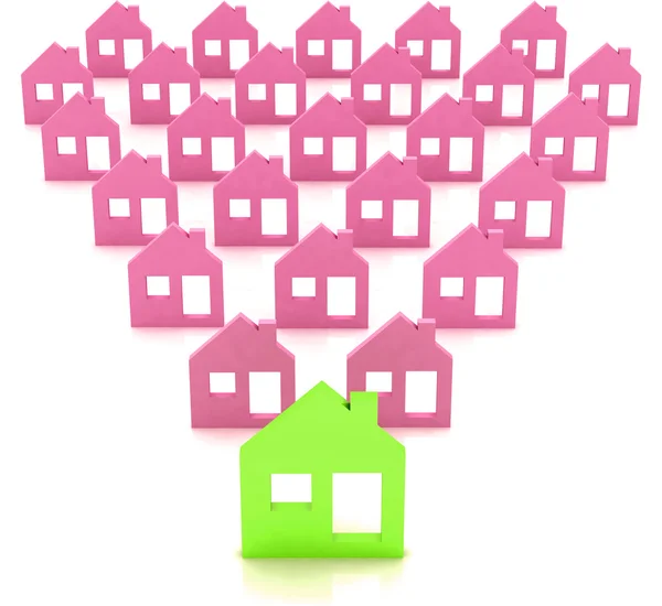 3d model house symbol set — Stock Photo, Image