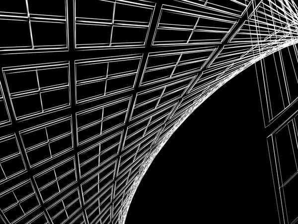 Abstracte architecturale 3D-constructie — Stockfoto