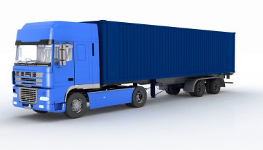 Beyaz arka plan üzerinde izole yarı römork kamyon