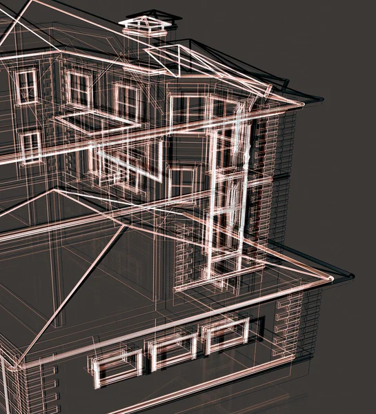 Proyecto moderno abstracto de la casa fuera de la ciudad — Foto de Stock