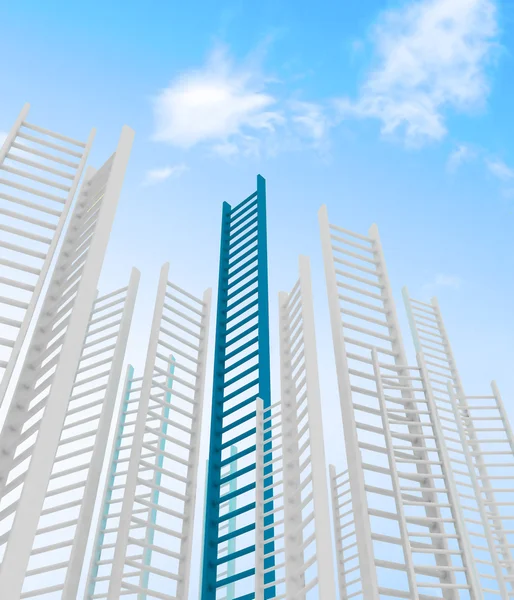 Escadas que levam a nuvens - renderizadas em 3d — Fotografia de Stock