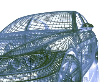 beyaz zemin üzerine araba modeli