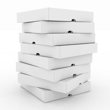 izole pizza için 3D kutuları