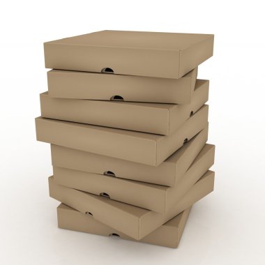 izole pizza için 3D kutuları