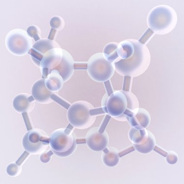 3D render illüstrasyon molekül