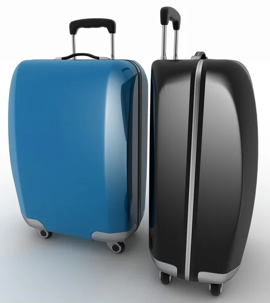 Suitcases for travel. 3d illustration over white — Stock Photo, Image