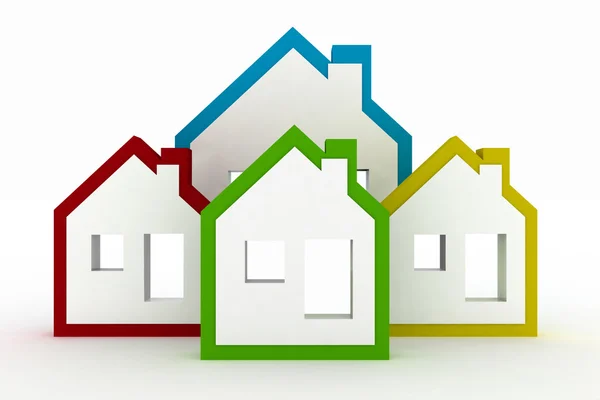 3d models houses symbol — Stock Photo, Image