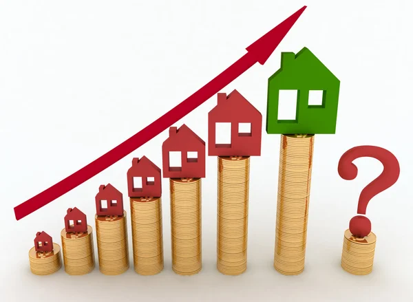 Diagram of growth in real estate prices — Stock Photo, Image