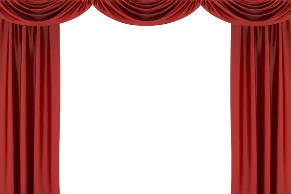 Background image of red silk stage curtain on theater — Stock Photo, Image