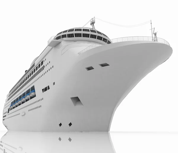 लक्जरी सफेद क्रूज जहाज। 3 डी रेंडर चित्रण — स्टॉक फ़ोटो, इमेज