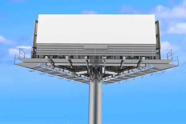 Empty billboard at sky background. 3d render illustration — Stock Photo, Image