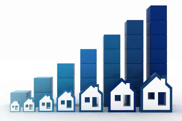 Diagrama de crecimiento de los precios inmobiliarios — Foto de Stock