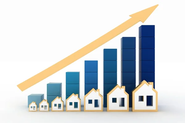 Diagrama de crecimiento de los precios inmobiliarios — Foto de Stock