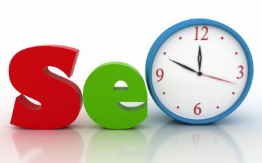 SEO ile saat harfi yerine. 3D çizim
