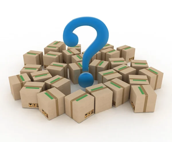 Box with question mark. 3d illustration — Stock Photo, Image