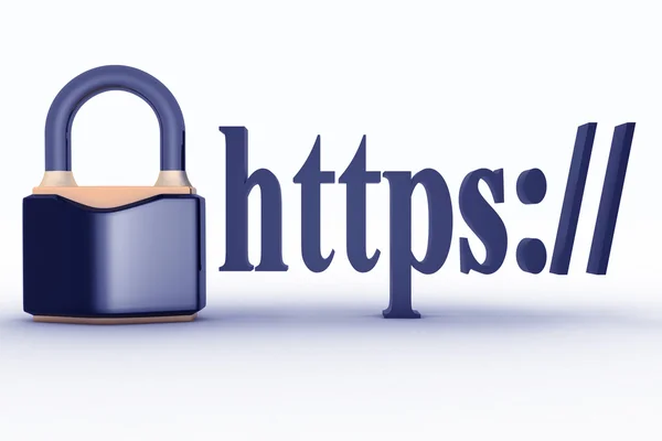 Concept of HTTPS secure connection sign in browser address — Stock Photo, Image