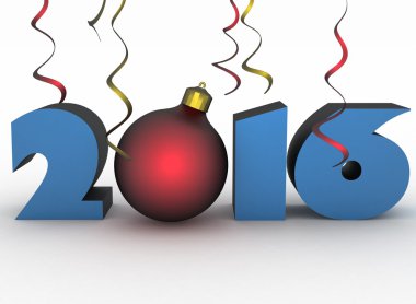 2016 yıl. İzole 3d görüntü