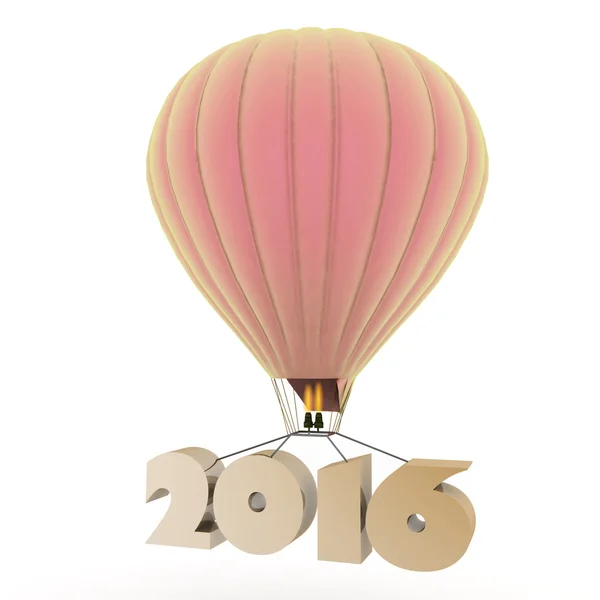 2016 год летит на воздушном шаре — стоковое фото
