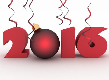 2016 yıl. 3d görüntü izole