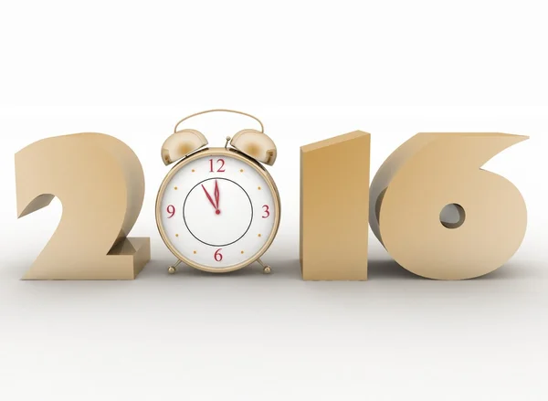 2016 year and clock — Stock Photo, Image