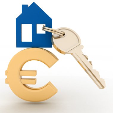 Euro simgesi üzerinde bir anahtar evi