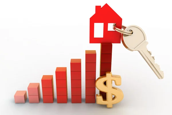 Diagram of growth in real estate prices — Stock Photo, Image