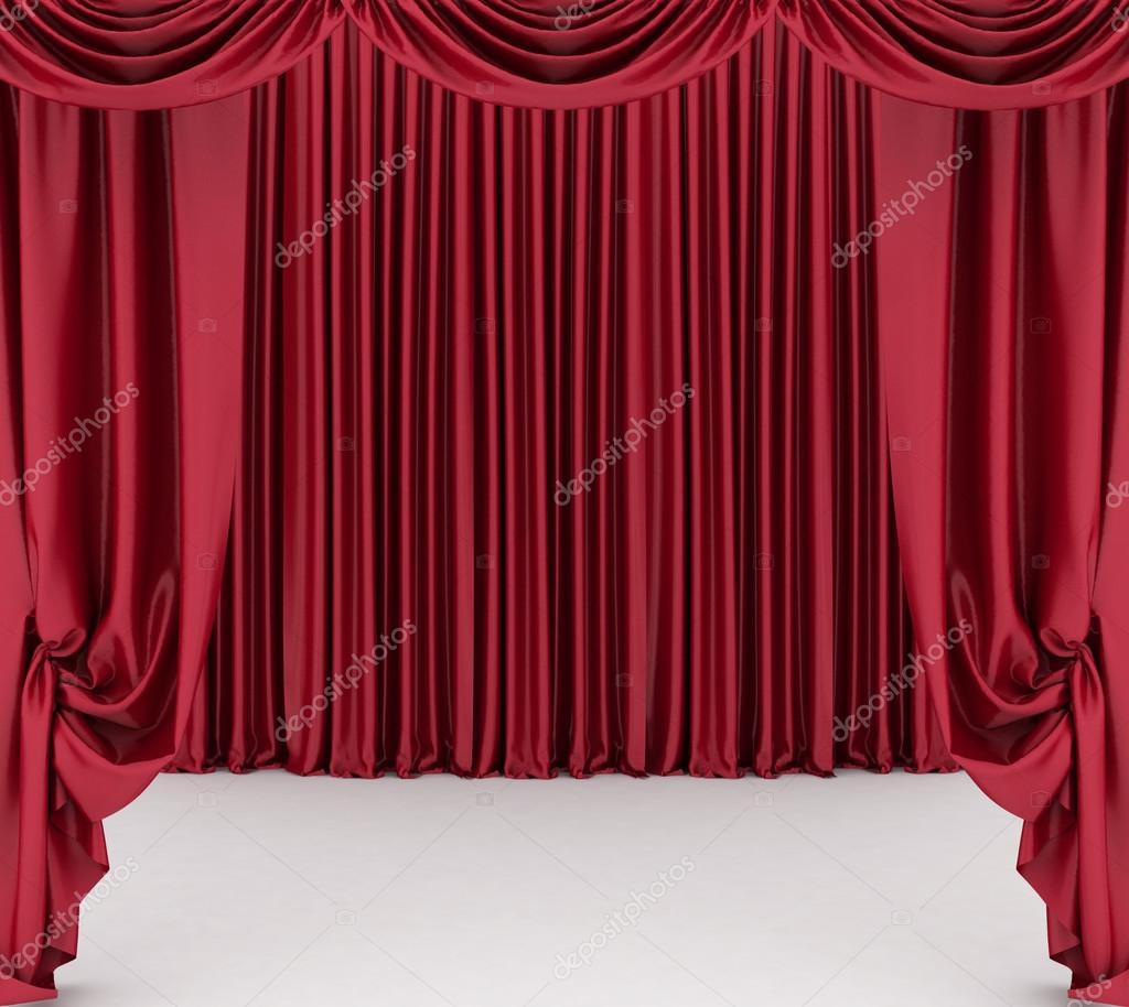 Rideaux de théâtre rouge ouvert. illustration 3D — Photographie ... Rideaux de théâtre rouge ouvert. illustration 3D — Photographie ...