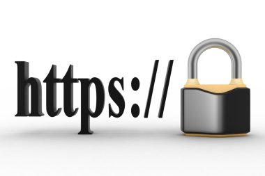 Tarayıcınızın adres, Https güvenli bağlantı işareti kavramı