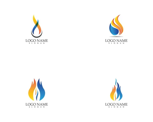 Fuego Llama Logotipo Diseño Vector — Archivo Imágenes Vectoriales