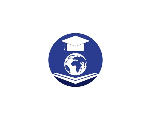 Educazione Globo Icona Logo Modello Vettoriale — Vettoriale Stock