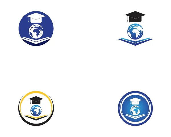 Globe Onderwijs Logo Ontwerp Vector — Stockvector