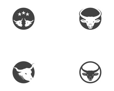 Boğa başlı simge logo vektörü
