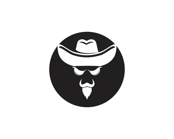 Cowboy Hatt Ikon Logotyp Vektor — Stock vektor