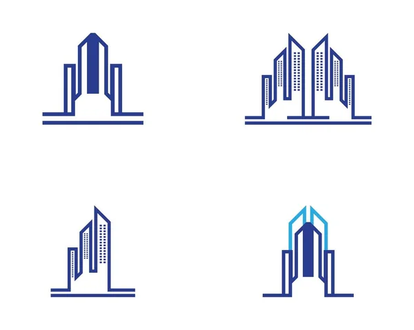 Moderne Ville Skyline Logo Vecteur — Image vectorielle