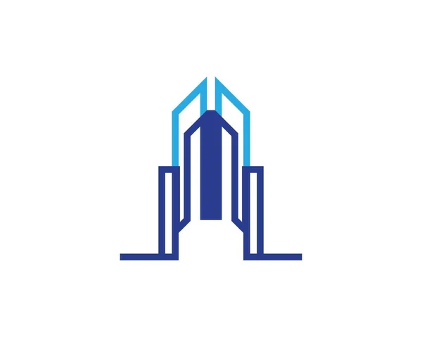 Cidade Moderna Skyline Logotipo Vetor — Vetor de Stock