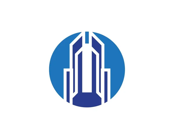 Cidade Moderna Skyline Logotipo Vetor — Vetor de Stock