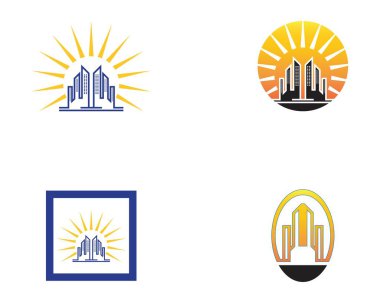 Modern şehir siluet logo vektör şablonu