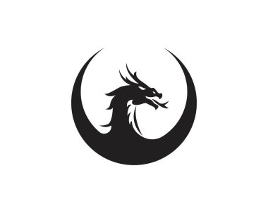 Baş ejderha logosu vektör çizimi
