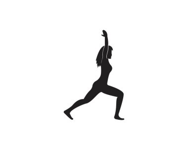 Atletik yoga logosu vektör silueti